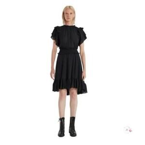 Revolve ICONS Black Ruffle Midi Dress